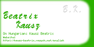 beatrix kausz business card